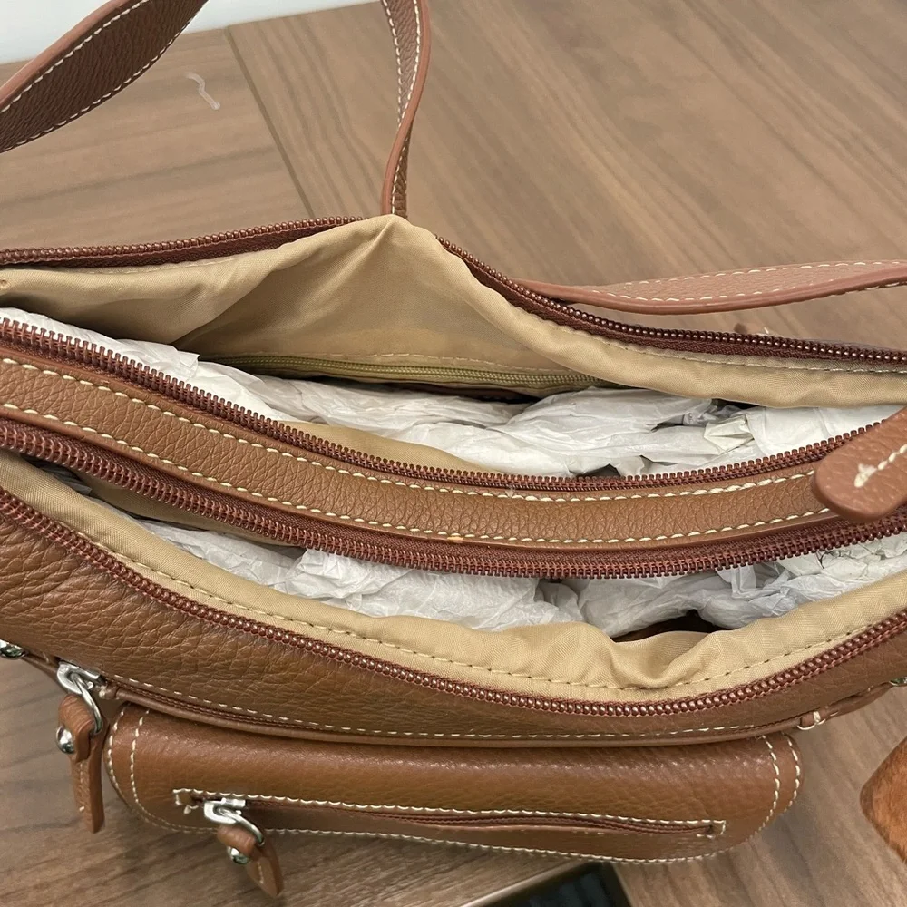 NWOT Croft & Barrow Brown Leather Shoulder Bag